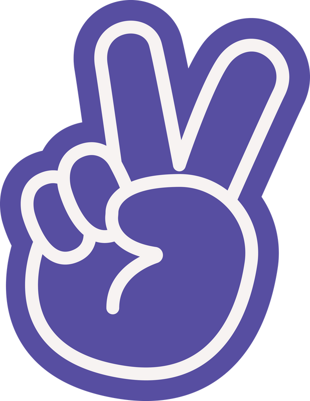 Peace Sign Fingers Retro Y2K Clipart Illustrations